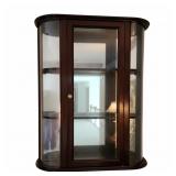 Wall Hanging Curio Cabinet, Curved Glass