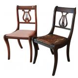Two Vintage Mahogany Lyre-Back chairs