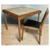 Leg-O-Matic Card Table, with Four Chairs