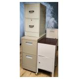 Three Metal File Cabinets
