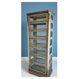 Continental Style Multi-Shelf Glass and Wood Etage
