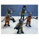 Group of Bronze Cold Painted Cat Musicians