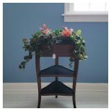 3-Tier Mahogany Corner Planter Table