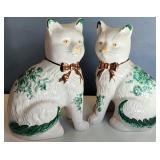 Pair of Staffordshire Cat Mantle Figurines