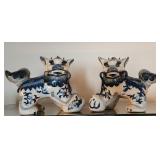 Two Contemporary Chinese Foo Dog Figures
