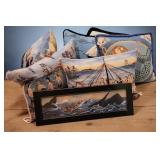 Six Nautical, Beach Needlepoint Pillows, Print