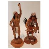 (2) Carved Wood Kachinas by Raymond Chee