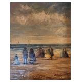 Unclearly Signed 16x12 O/C Day at the Beach