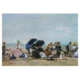 Unclearly Signed 24x36 O/C Beach at Trouville