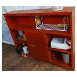 Red Painted Storage Cabinet