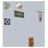 Group of Metal Wall Signs