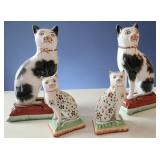 Two Pair of Staffordshire Cats