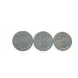 (3) Silver American Eagle $1 Coins, 2020