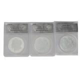(3) US Morgan Silver Dollar Commem, .999 Silver