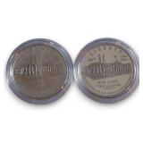 (2) San Fran Mint Commemorative $1 Coins, .900