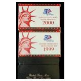 (3) US Mint Silver Proof Sets, 1998-2000