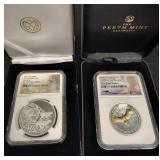 (2) Silver Proof Coins, S. Africa, Australia, NGC