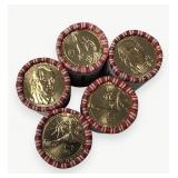 (5) Rolls Uncirculated Presidential Dollar Coins