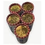 (5) Rolls Uncirculated Presidential Dollar Coins