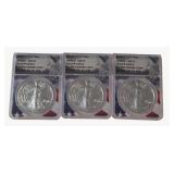 (3) 2022 US Silver Eagle $1 Coins, ANACS
