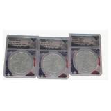 (3) 2022 US Silver Eagle $1 Coins, ANACS
