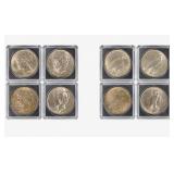 (4) Silver US Peace Dollars, 1923