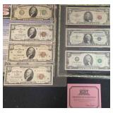 (4) $10 Bills, inc  Brown Seals, Plus More
