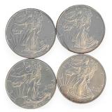 (4) US Silver Eagle .999 Silver Coins