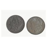 (2) US Morgan Silver Dollars, 1889-O, 1890-O
