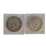 (2) 1921 Silver Peace Dollars