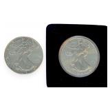 (2) Silver Eagle $1 Coins, .999