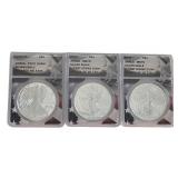 (3) $1 Silver Eagle US Coins, 2023