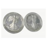 (2) Silver American Eagle $1 Proof Coins