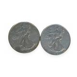 (2) Silver American Eagle $1 Coins, 2019