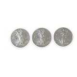 (3) Silver American Eagle $1 Coins, 2019