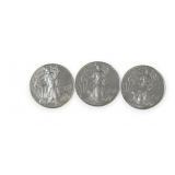 (3) Silver American Eagle $1 Coins, 2019
