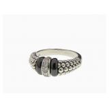 Lagos Sterling Black Onyx Caviar Ring