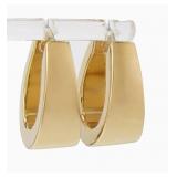 14K Yellow Gold Oval Hoop Earrings
