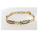 18K YG LeVian Rainbow Collection Link Bracelet