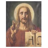 Unclearly signed 19thC 23x17 O/C Copy of  DaVinci
