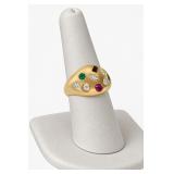 14K Yellow Gold Multi-Stone, Diamond Ring