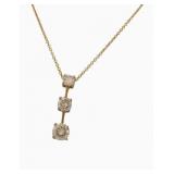 14K White Gold Diamond Pendant Necklace