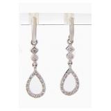 14K White Gold Diamond Drop Earrings