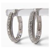 18K WG Penny Preville Lattice Penny Diamond Hoops