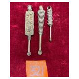 Vintage Ethiopian Ear Spoons/Ear Pick, 03 ea