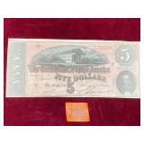CURRENCY:  1864, Richmond $5, #31066