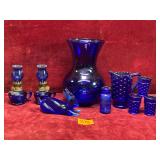 Various Vintage Cobalt Blue Glassware