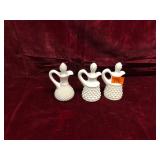 Vintage HobnailMilk Glass Cruets