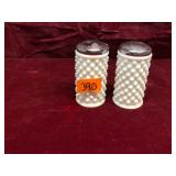 Vintage Fenton Hobnail Milk Glass Salt and...