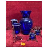 Various Vintage Cobalt Blue Glassware